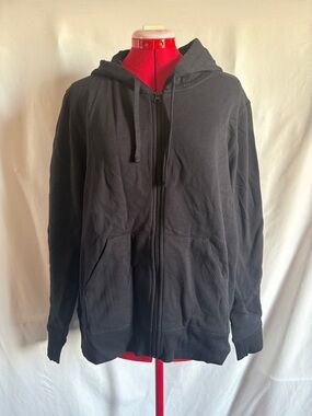 Amazon Essentials Black Full-Zip Hooded Sweatshirt